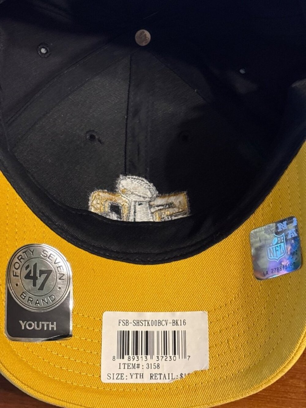 Super Bowl 50 Youth Hat By 47 Brand Black & Yellow Adjustable Cap - Picture 7 of 13